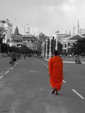 Monks in Phnom Penh, Cambodia